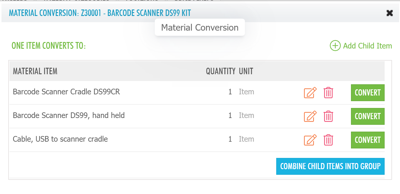 How to make material conversions